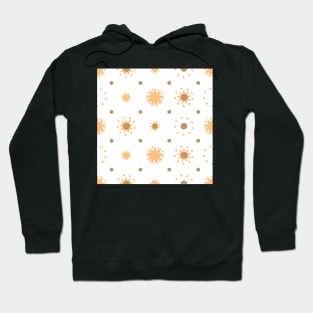 Suns and Dots Pale Orange on White Repeat 5748 Hoodie